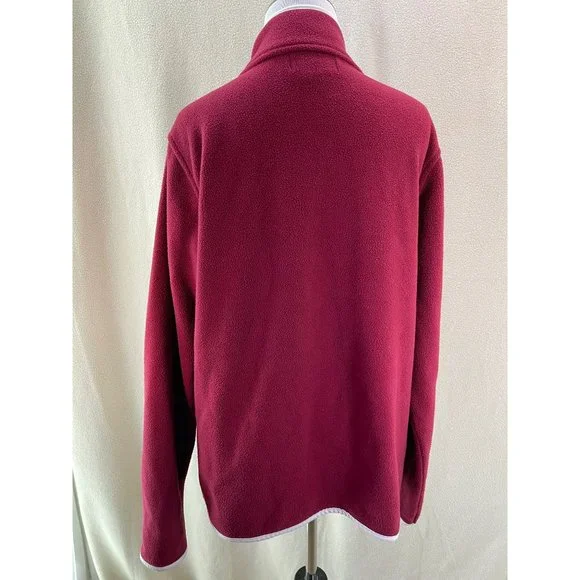 Baltic Vintage Red Fleece White Trim Crown Embroidered Zip Lightweight Jacket XL - Picture 7 of 11